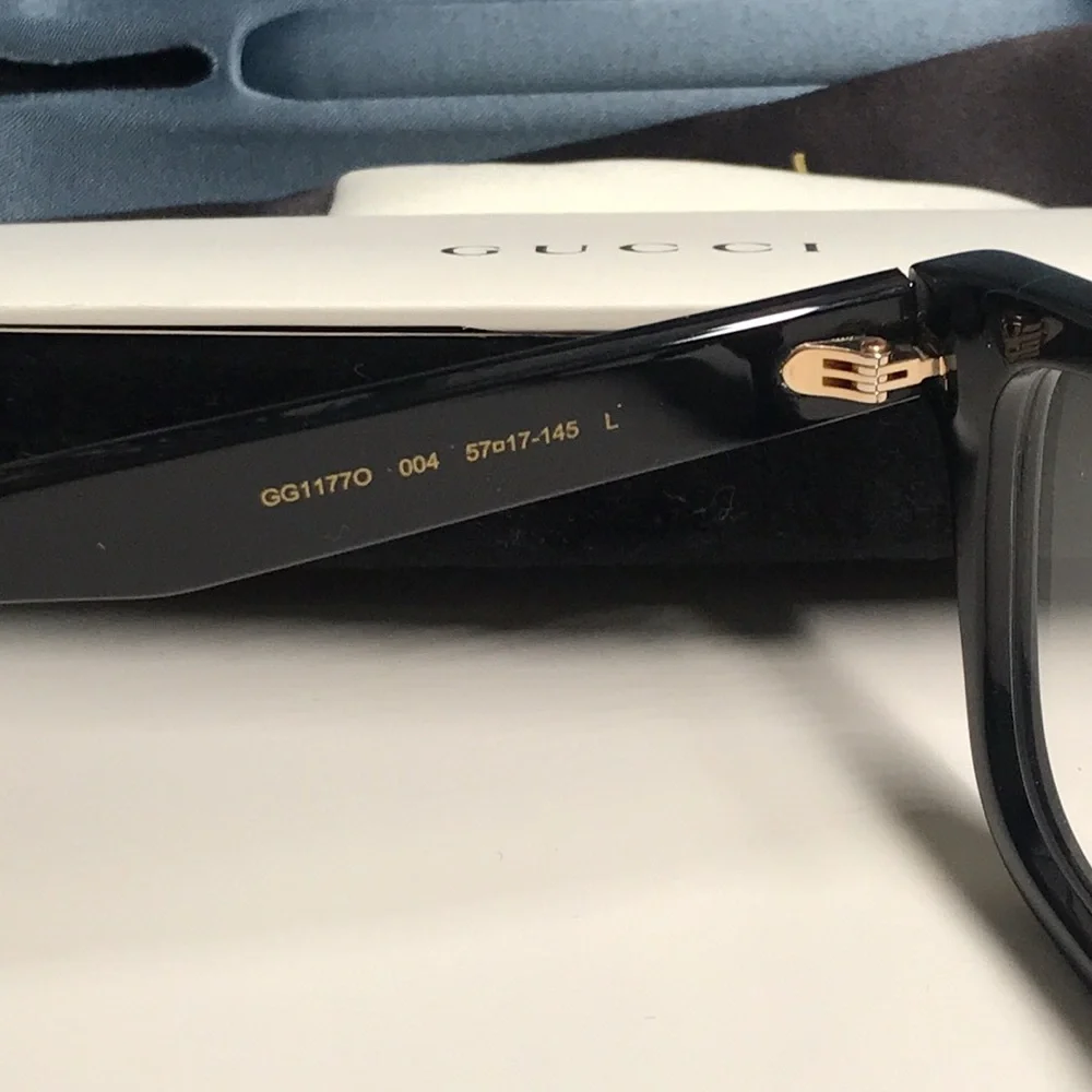 New Authentic Gucci Black Eyeglasses GG1177o 004